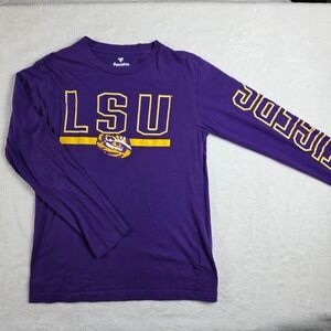LSU Tigers Long Sleeve Fanatics T-Shirt Womens Medium Purple Excellent NCAA Gear